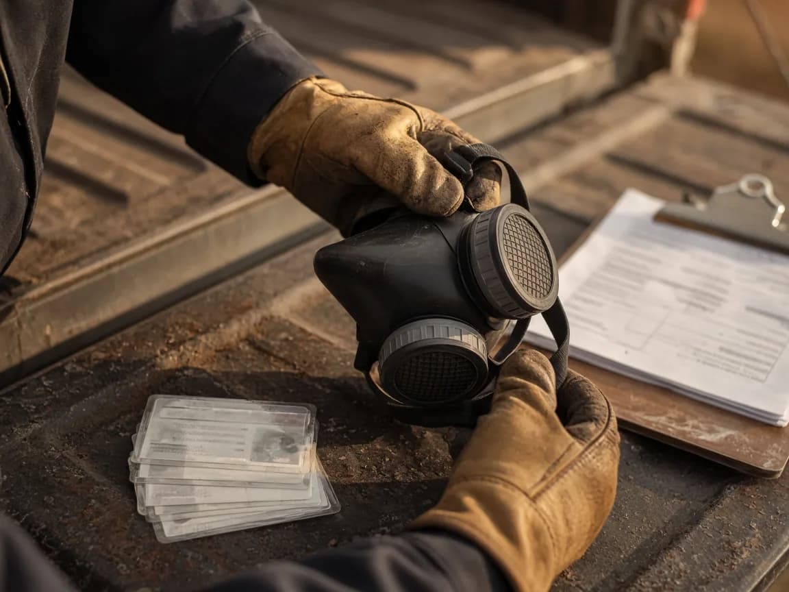 Crew certification cards checked before entering containment
